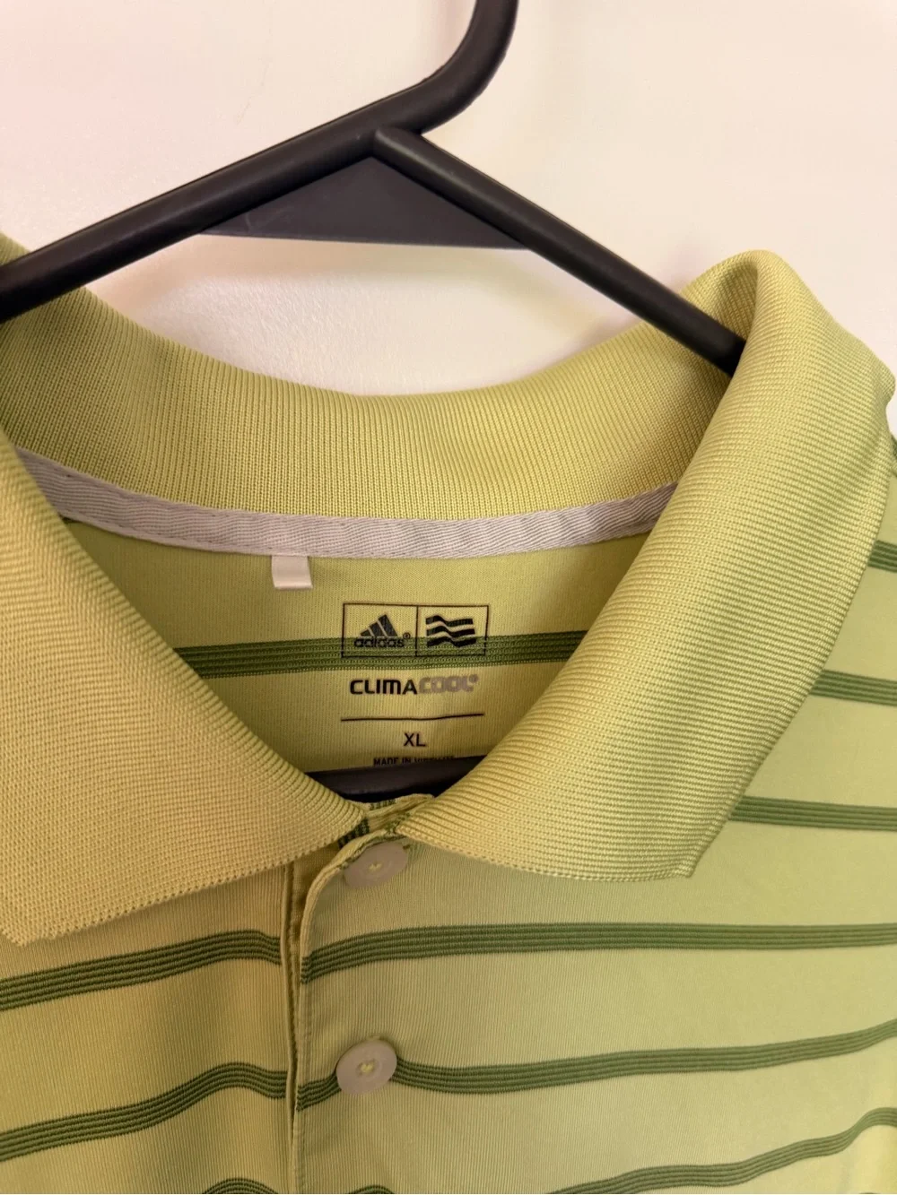 Light Green Striped Men’s Polo Shirt